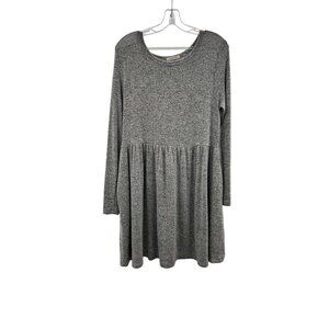 Byron Bay Women's Long Sleeve A-Line Heather Gray Dress Size Small Knee Length